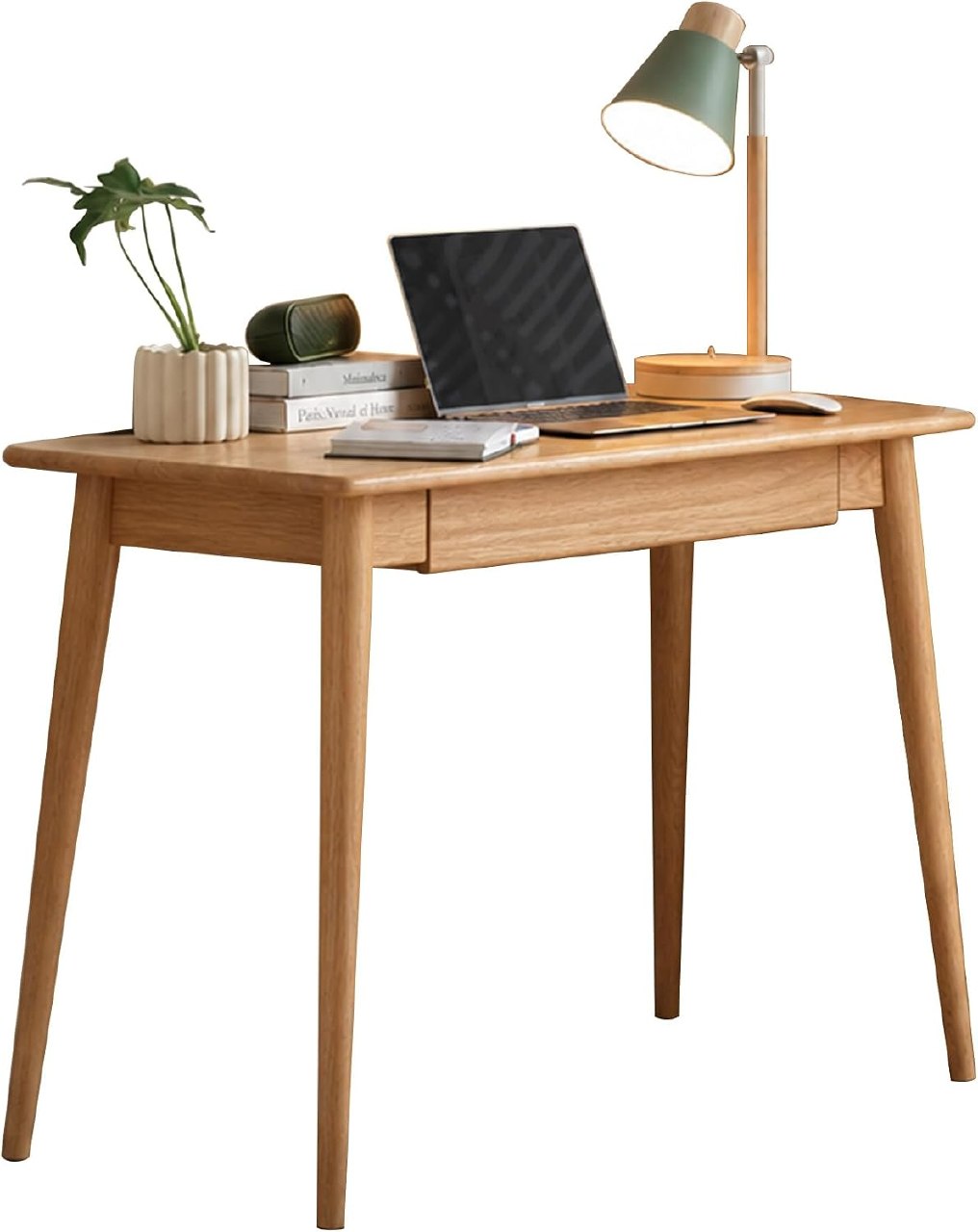 Oak Solid Wood Office Desk with Drawer