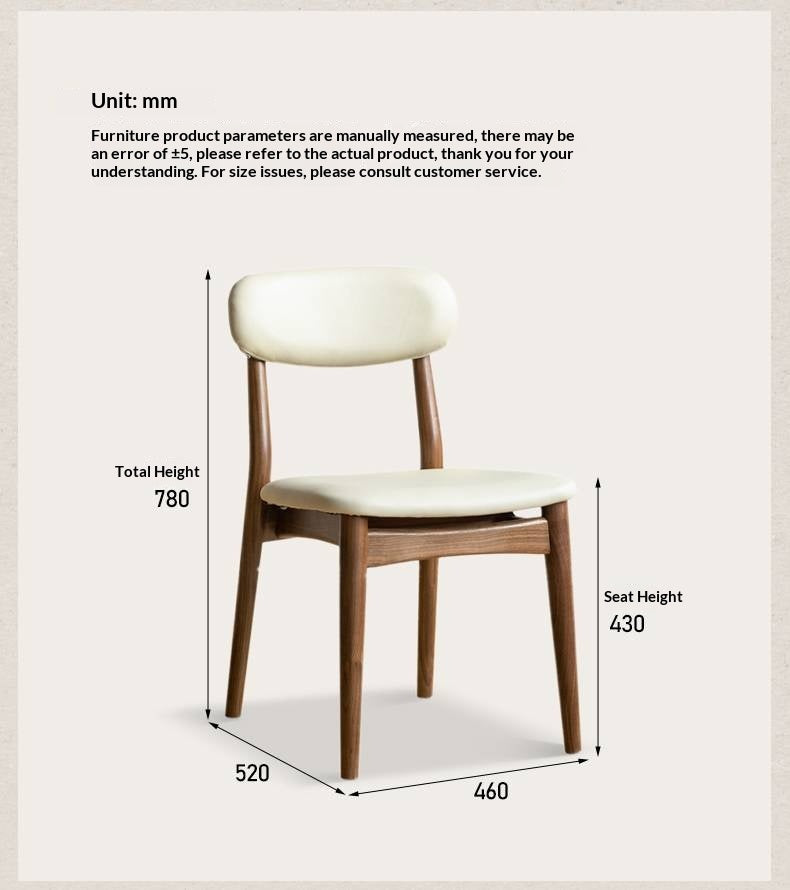 Set 4pcs Black Walnut Solid Wood Home Soft Back Dining Chair