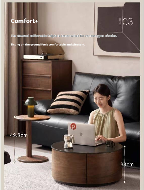 North American Black Walnut Solid Wood Italian Light Luxury Style Coffee Table