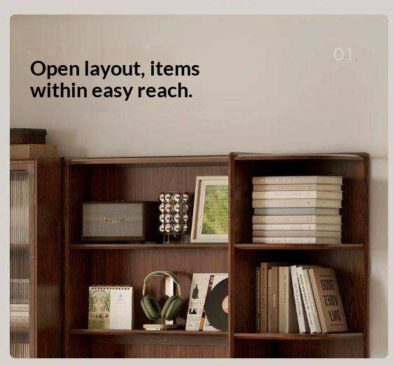 Oak Solid Wood Corner Floor-Standing Free Combination Bookshelf