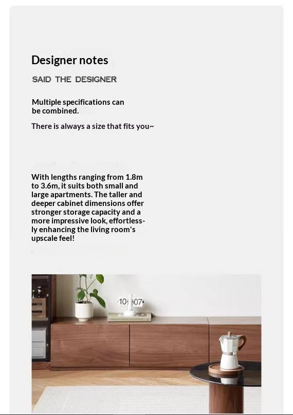 Black Walnut, Ash Solid Wood Floor Splicing Floor TV Cabinet.