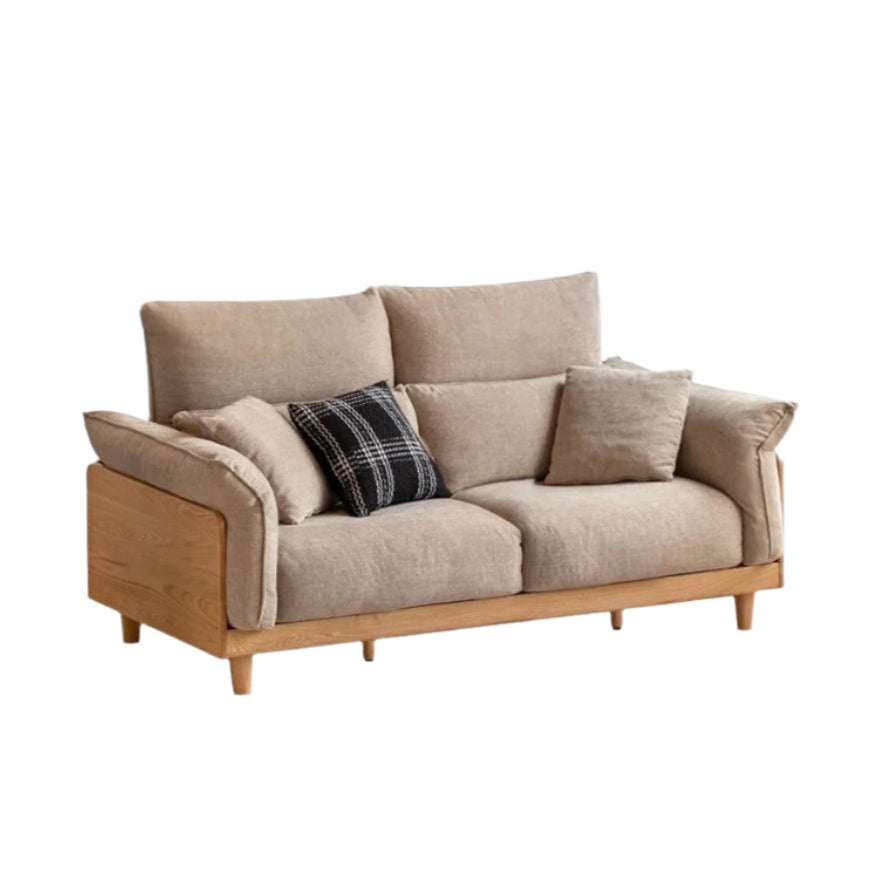 Oak Solid Wood high-back sofa