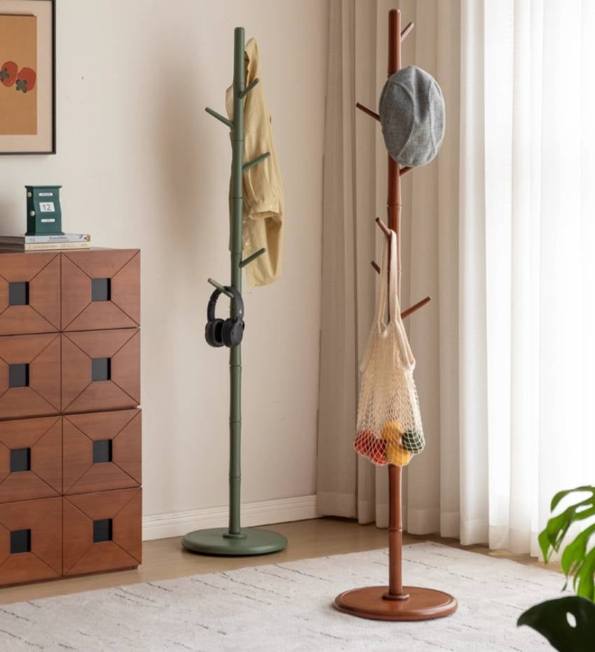 Solid Rubberwood Vintage Style Standing Clothes Hanger