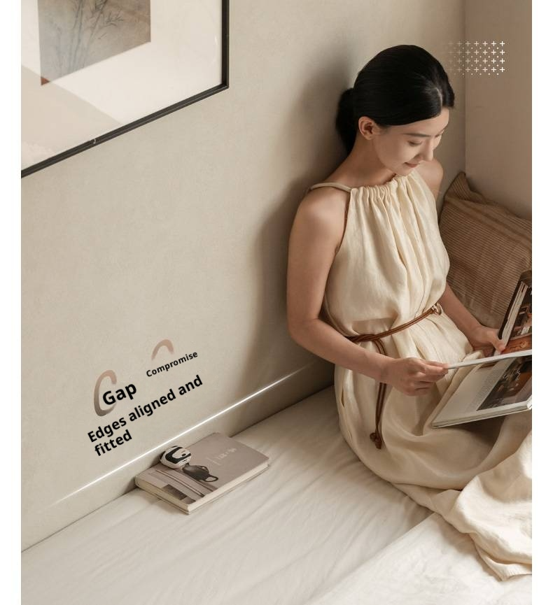 Black Walnut Solid Wood Italian Light Luxury Platform Bed, Headboard-Free Box Bed