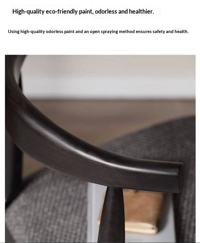 Set 4 pcs White Ash Solid Wood Horn Presidential Chair