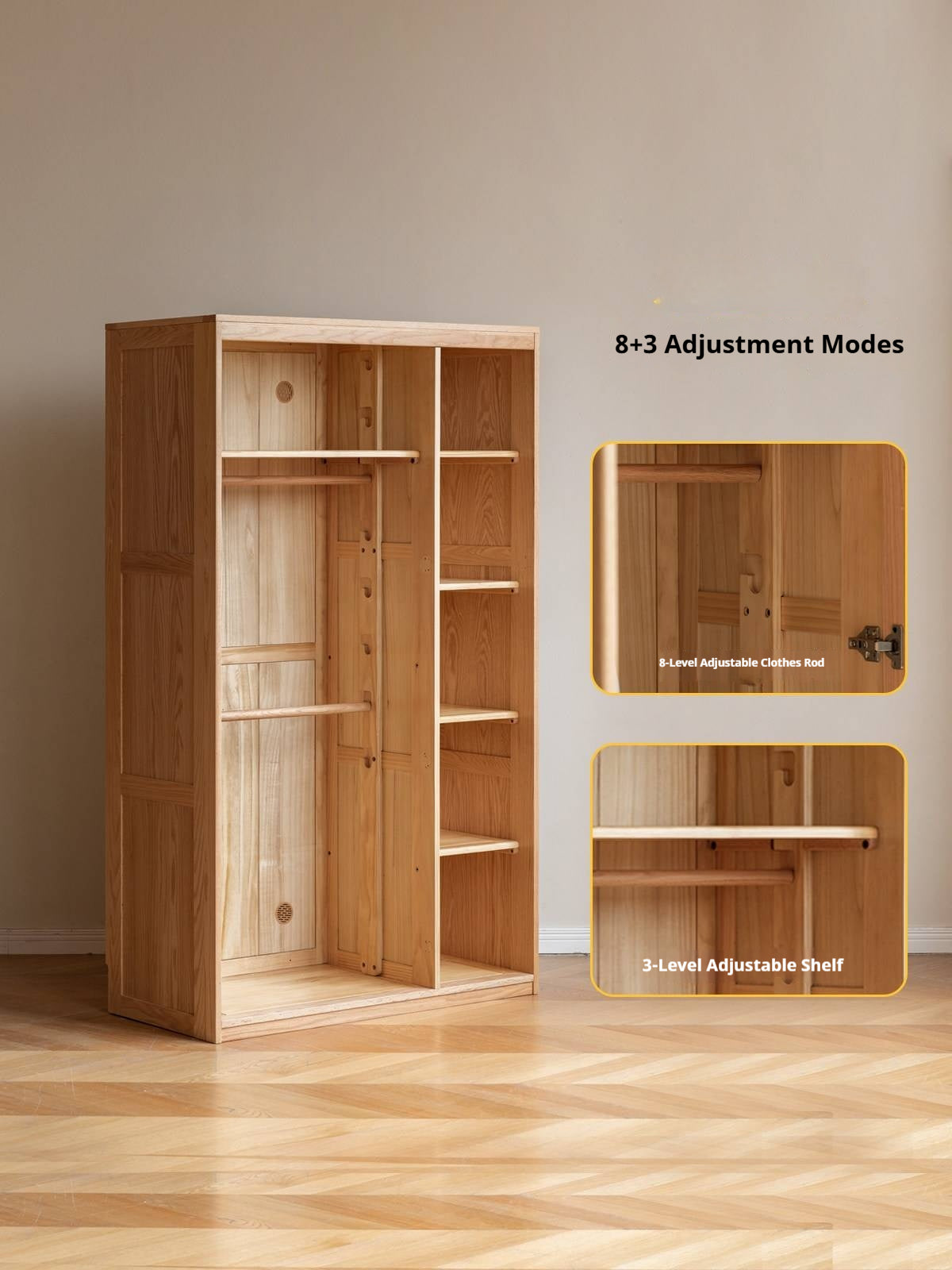 Oak Solid Wood Children's Wardrobe