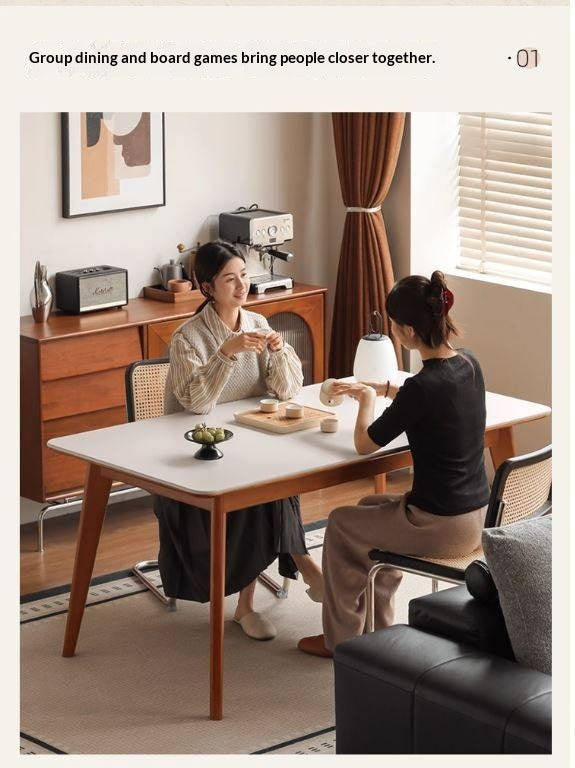 Tulipwood Solid Wood Retro Style Dining Table