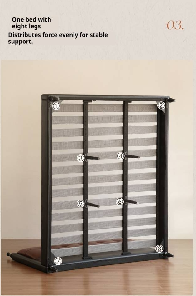 Luxury Genuine Leather Soft Backrest Bed, American Retro Style