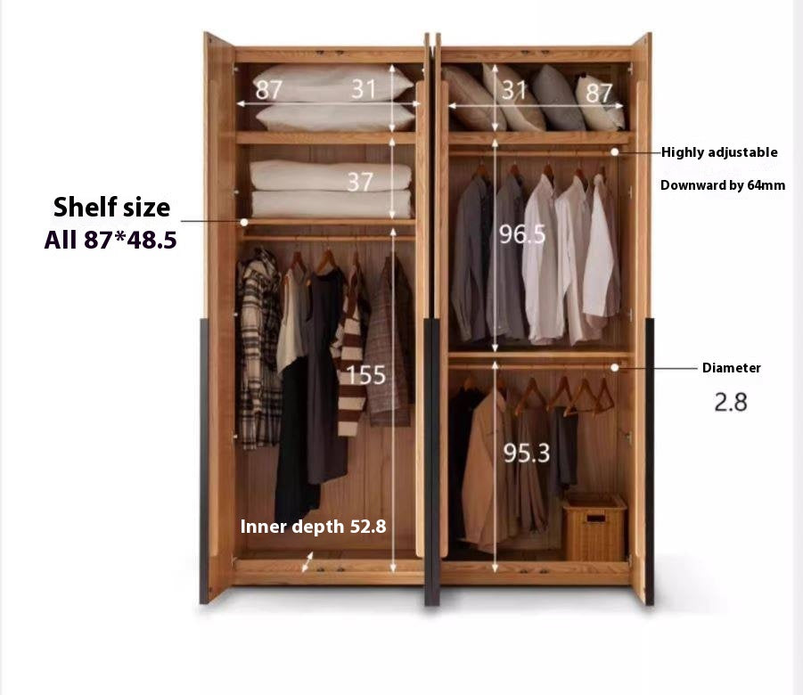 Oak Solid Wood Wardrobe.