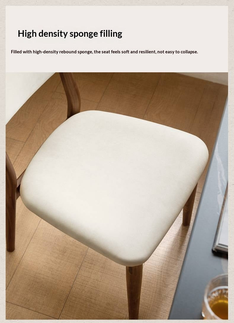 Set 4pcs Black Walnut Solid Wood Home Soft Back Dining Chair