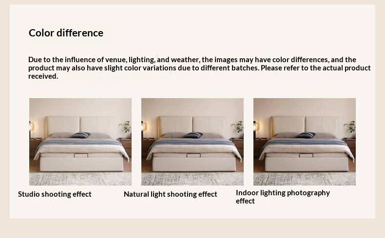 Genuine Leather Upholstered Lift-Up Storage Bed