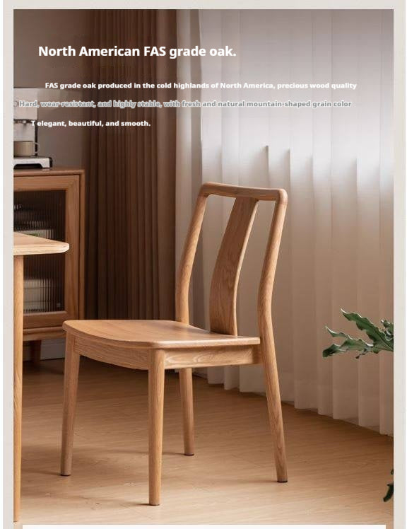 Set 4 pcs Oak Solid Wood New Chinese Style Dining Chair