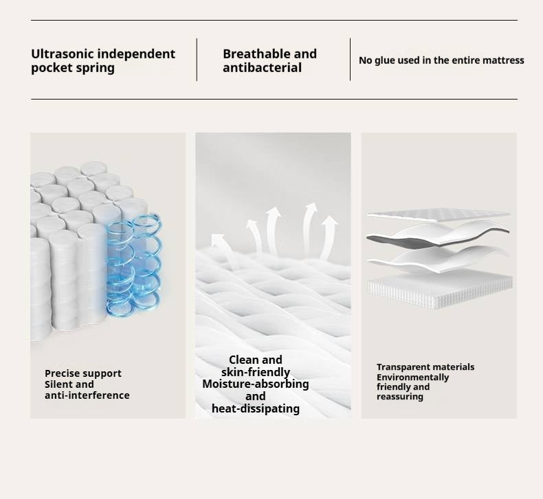 Zero-Glue Lily of the Valley Independent Spring Thick Mattress — Memory Foam, Anti-Mite Latex Support