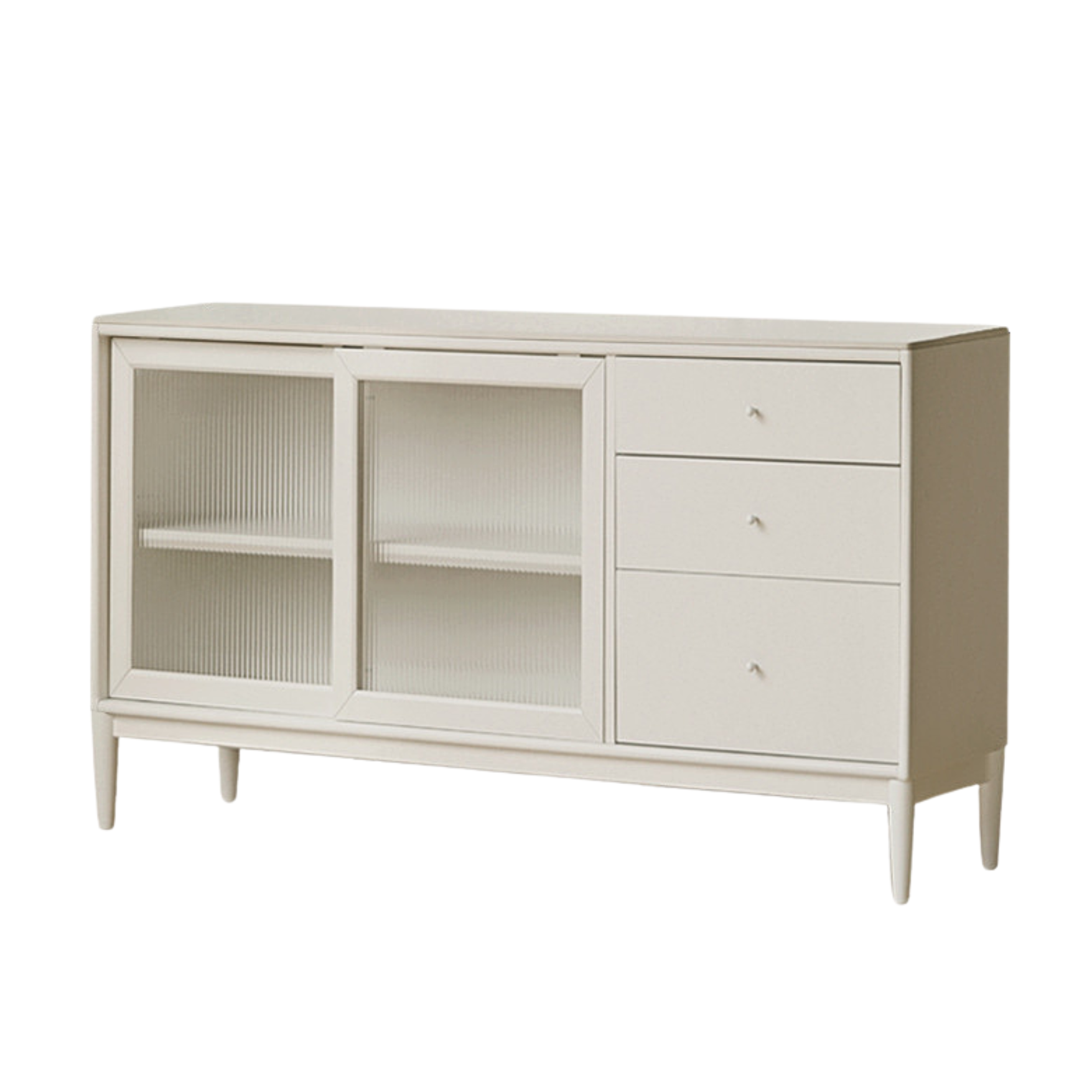 Poplar solid wood dining sideboard cream style  against the wall integrated,