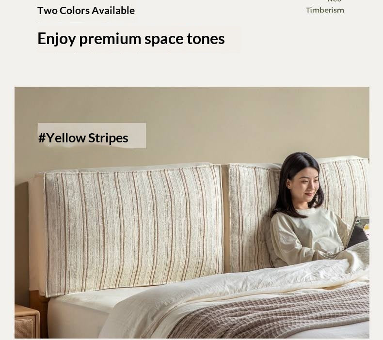 Fabric Bed Headboard Pillow with Large Removable Backrest Cushion