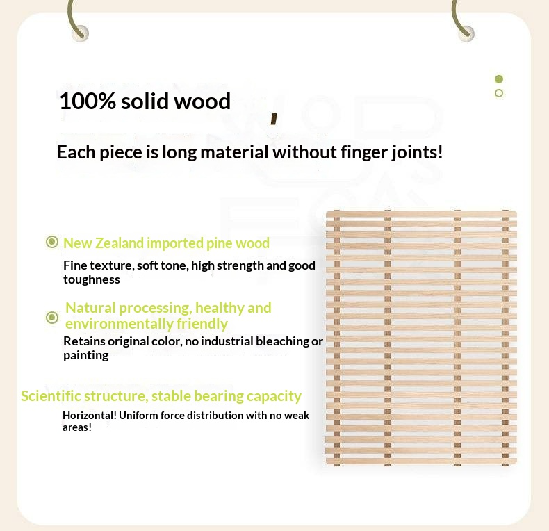 Cherry Solid Wood Upholstered Bed — Platform Bed, Headboard-Free Bed Floor Style, Simple Floating Bed