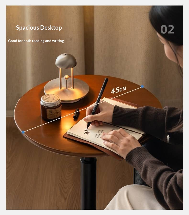 Poplar Solid Wood Vintage Style Adjustable Side Table