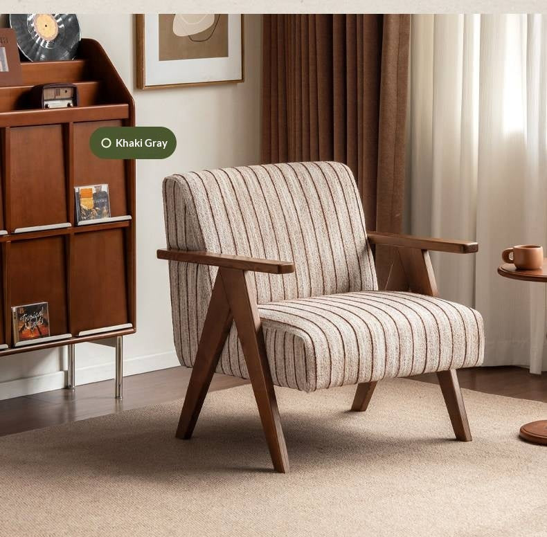 Ash solid wood Geometric Frame Lounge Chair