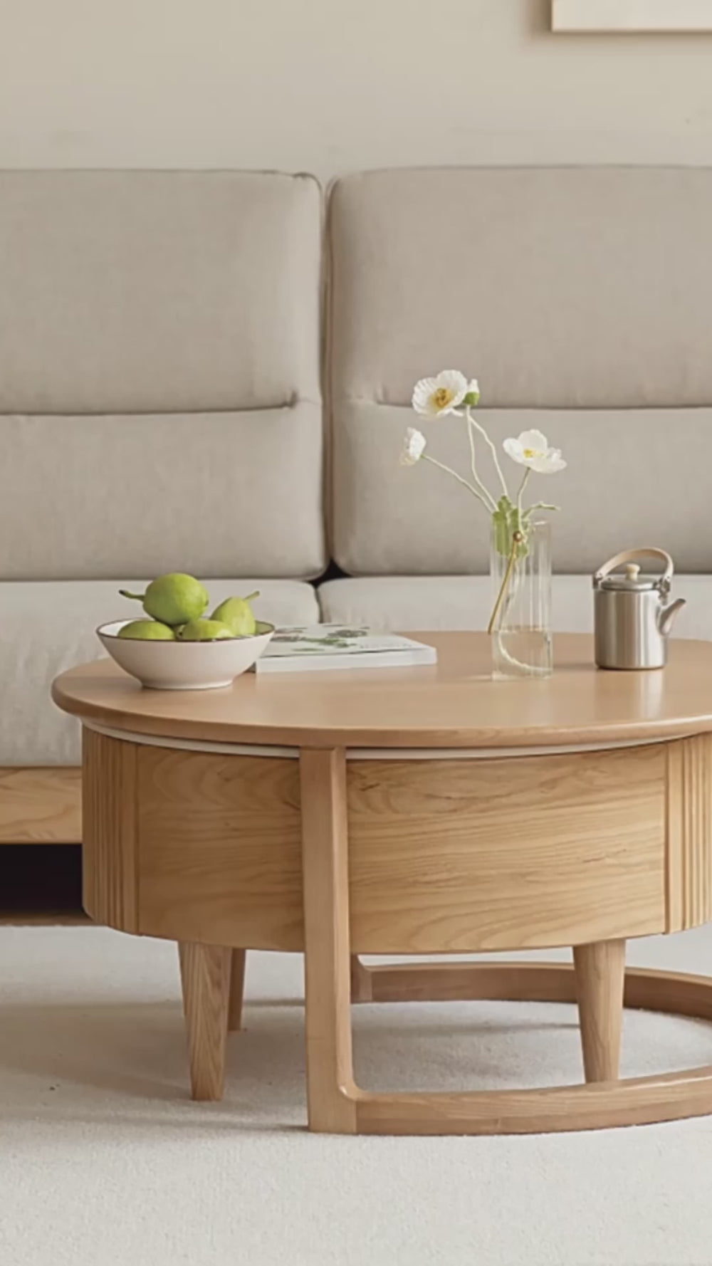 Solid Wood Tea Table Living Room Household Rock Plate Tea Table Small ...