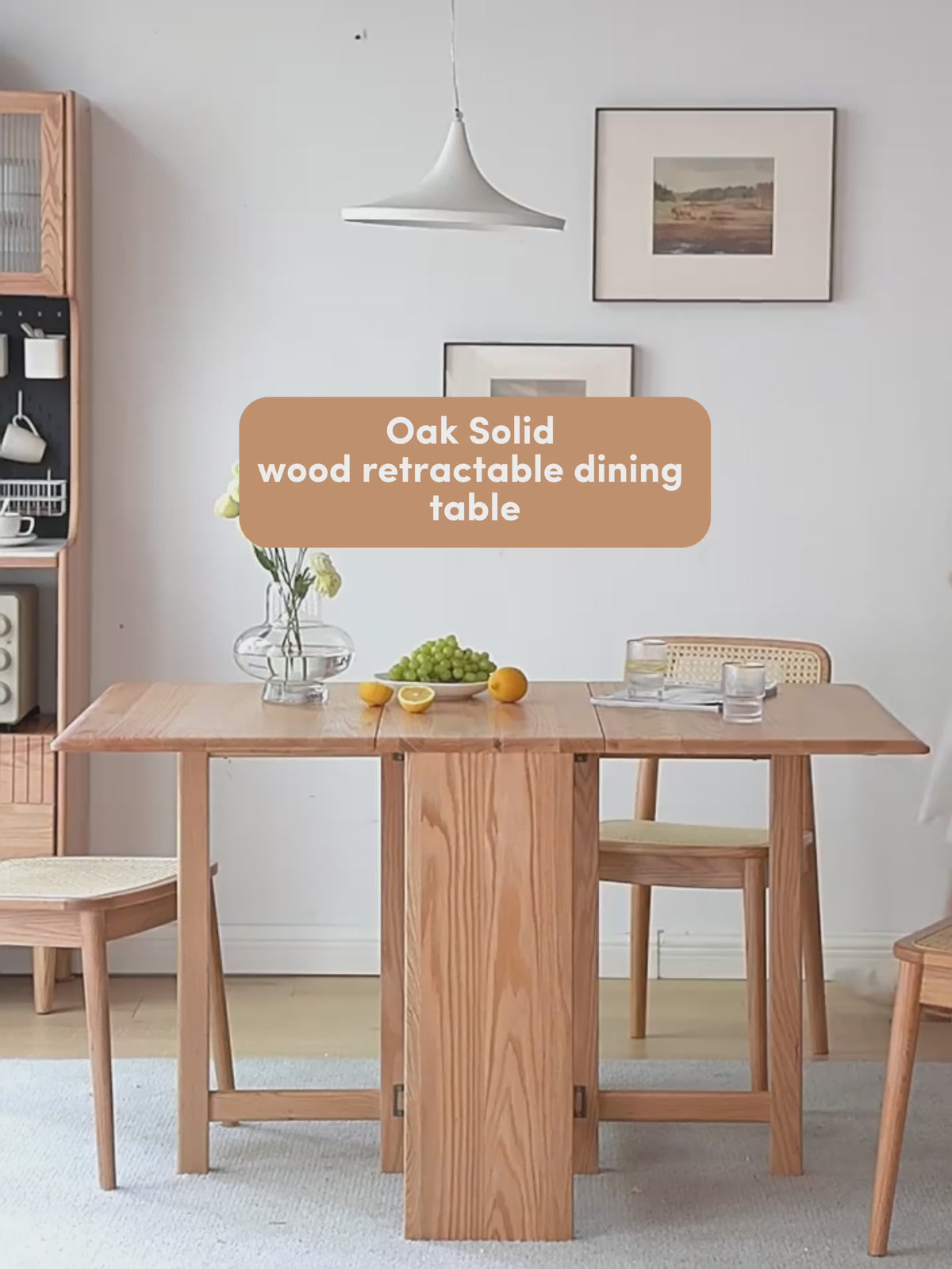 solid wood folding table household small apartment dining table and ...