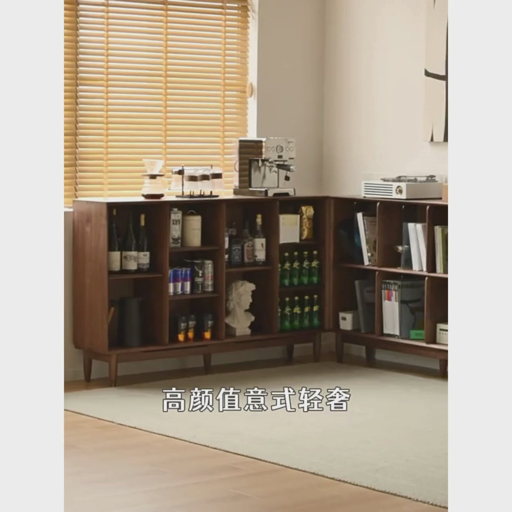 solid wood bookcase modern simple study storage display cabinet black ...