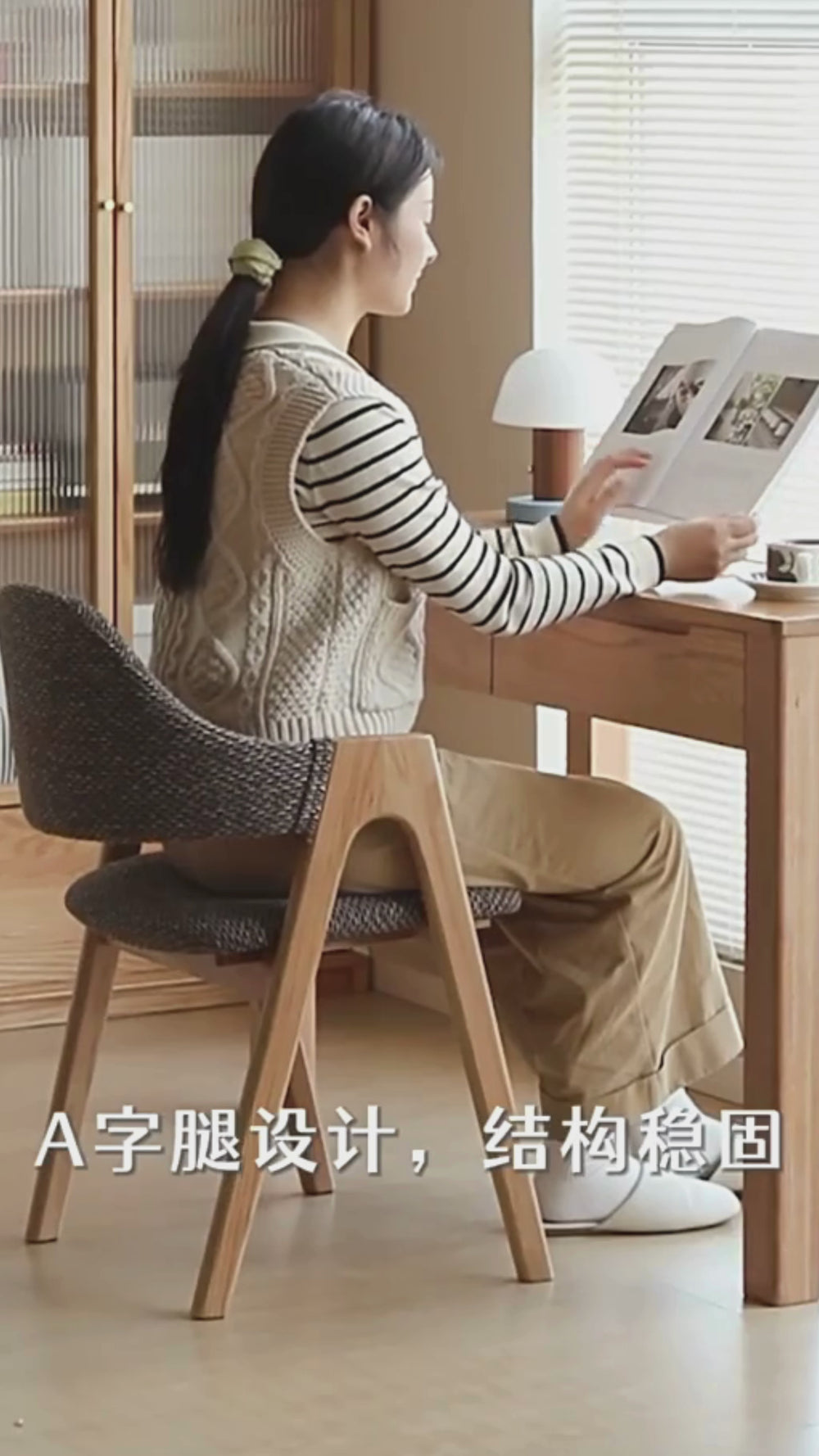 Solid Wood Dining Chair Ash Desk Chair Restaurant Chair Modern Simple ...
