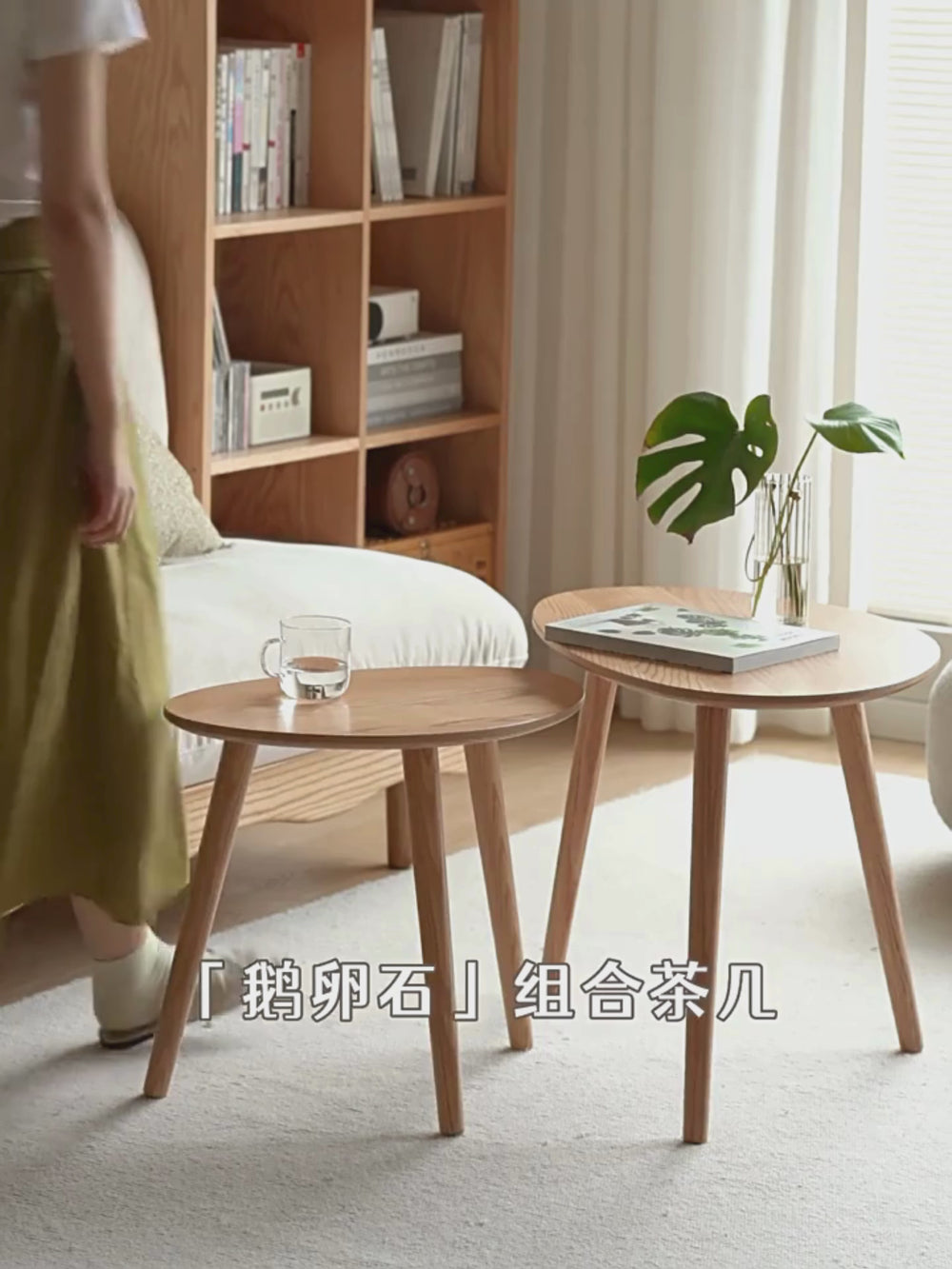 solid wood small coffee table simple oak sofa side table home corner a ...