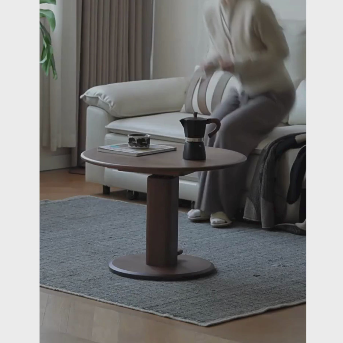 Solid wood coffee table modern simple sofa side table living room can ...
