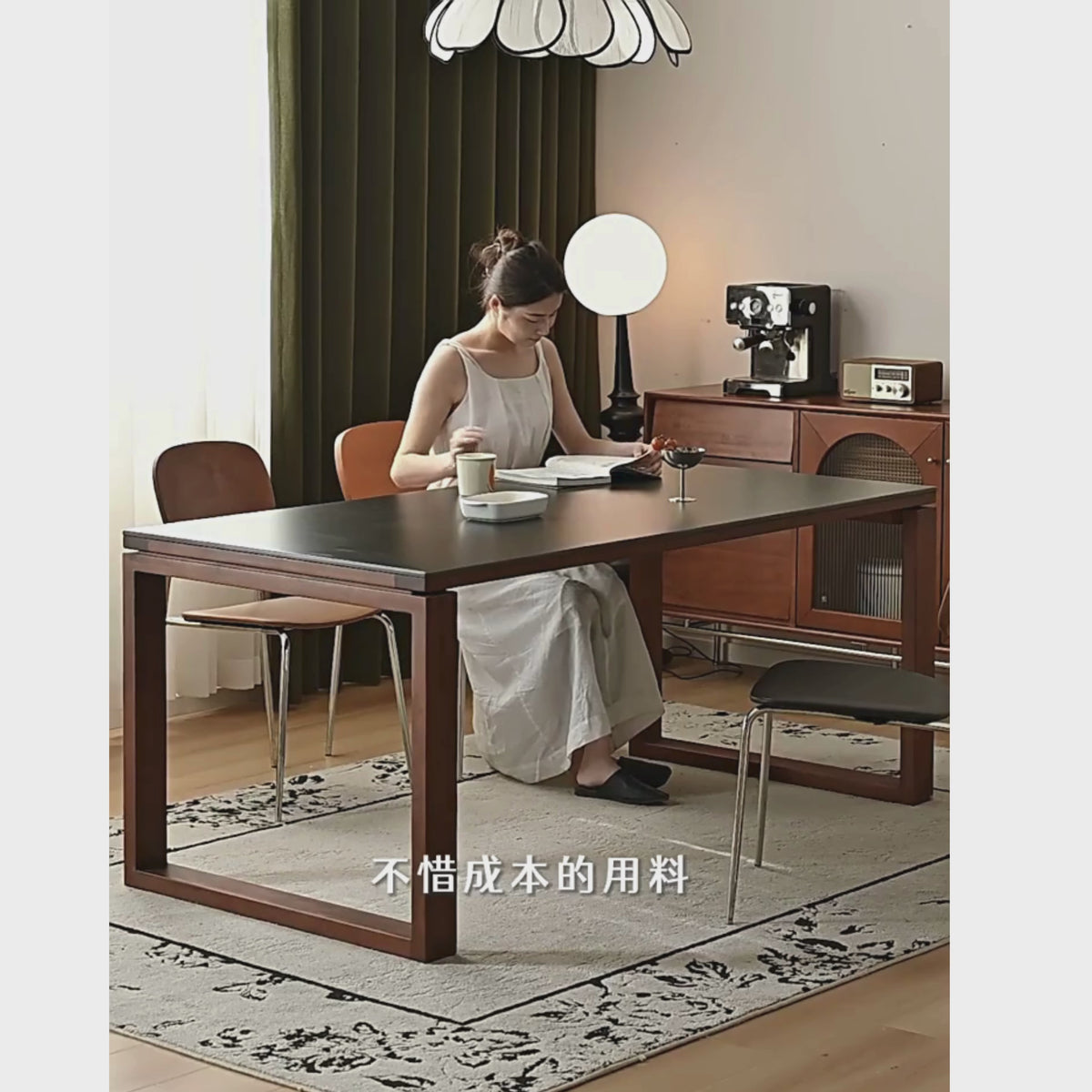 solid wood dining table restaurant medieval style rock plate long table ...