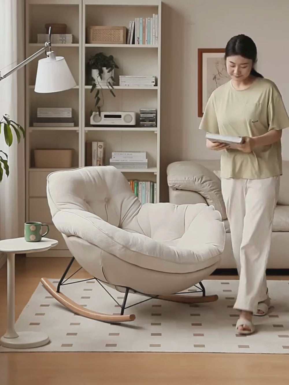 Technology cloth single person sofa chair, rocking chair, lounge chair ...