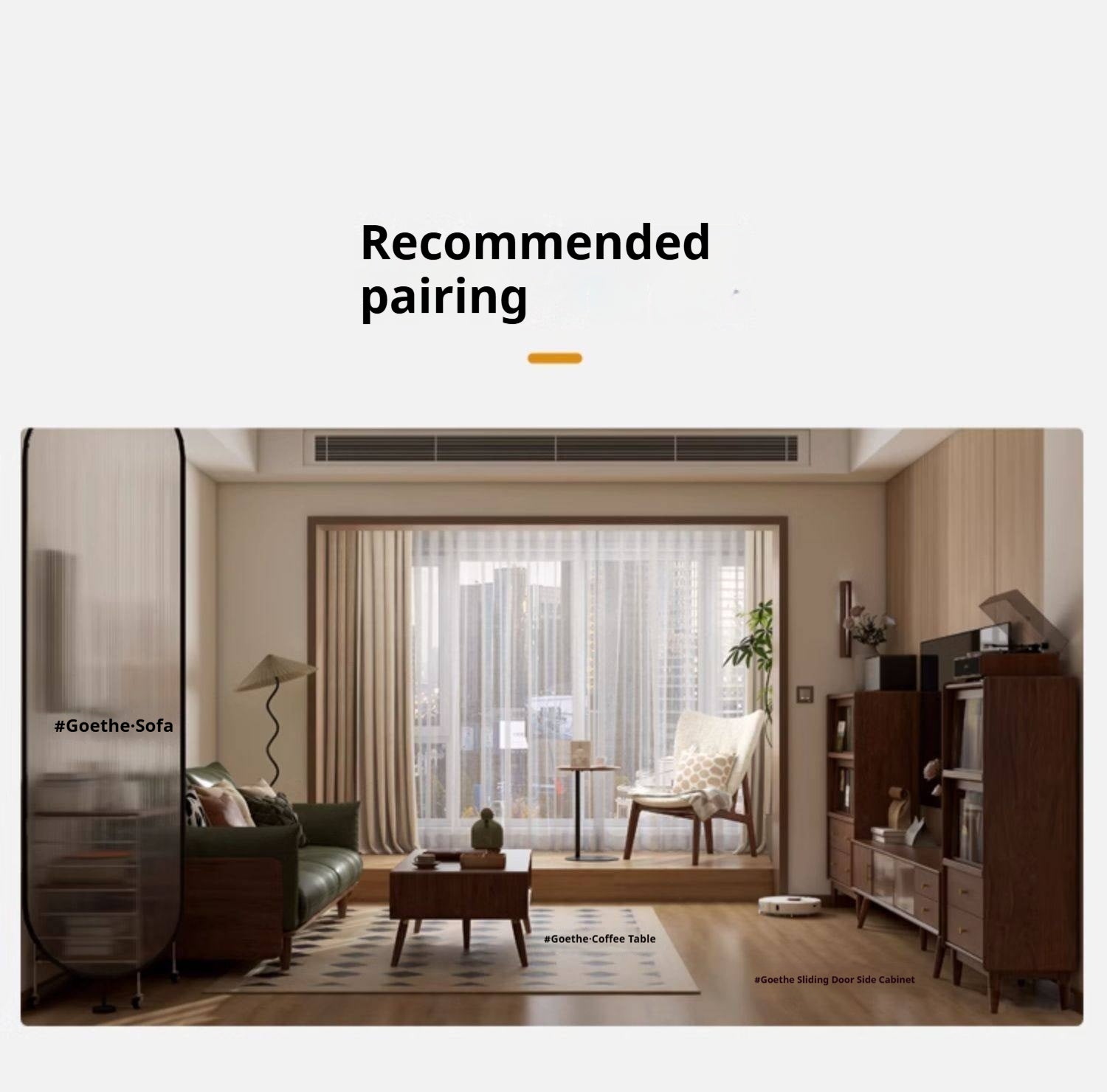 Black Walnut Solid Wood Nordic TV Cabinet.