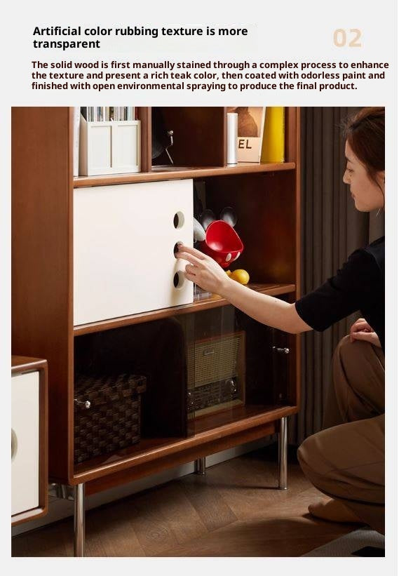 Poplar, Cherry Solid Wood Ancient Style Bookcase