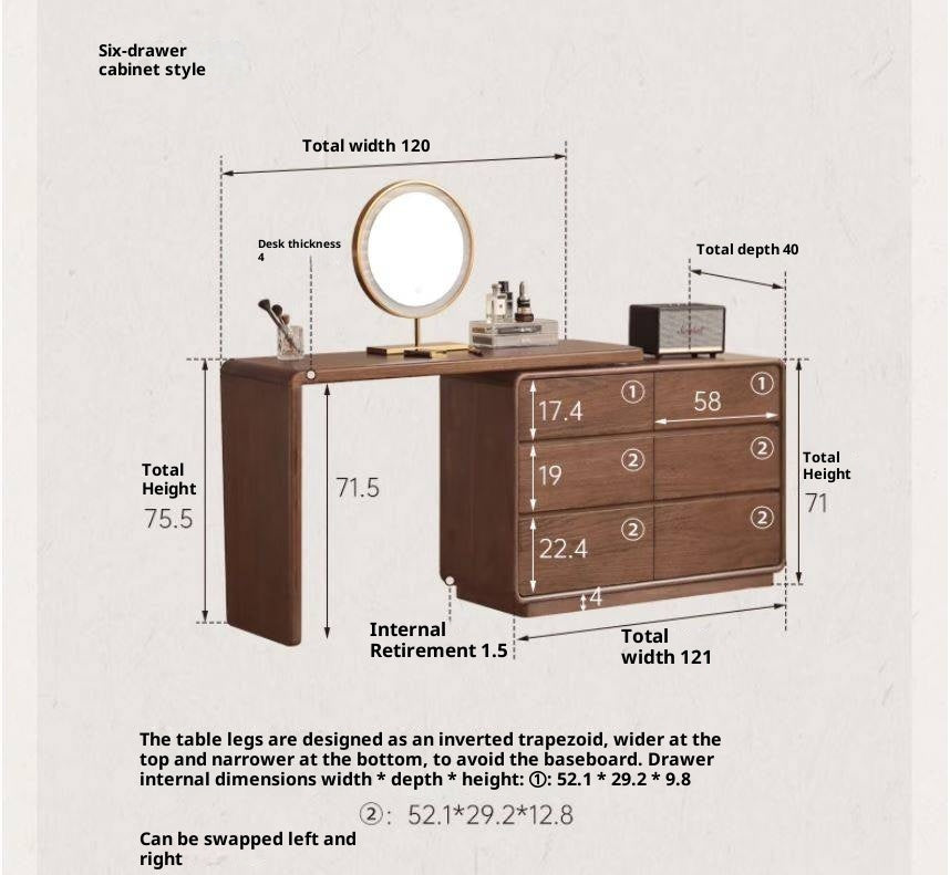 Sandalwood Solid Wood Modern Dressing Table