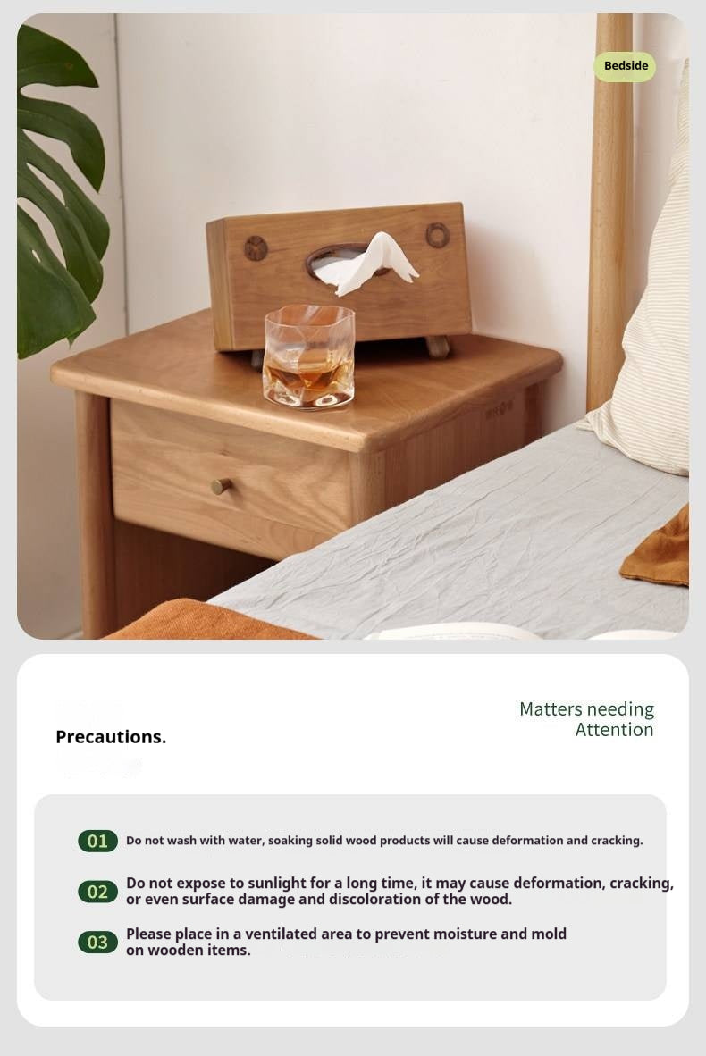 Cherry Solid Wood Tissue Box with Clean Minimal Design