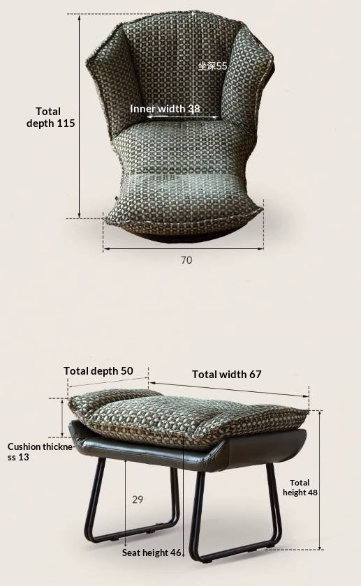 Egg Shell Rocking Lounge Chair with Upholstered Cocoon Seat and Metal Frame With Beech Legs