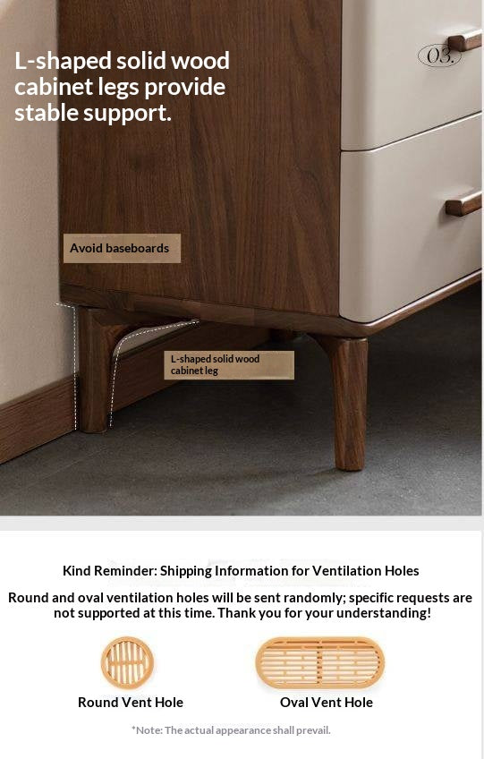 Black Walnut Solid Wood Italian Light Luxury Nightstand