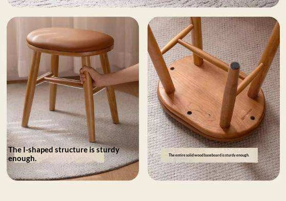 Ash, Cherry Solid Wood Dressing Stool