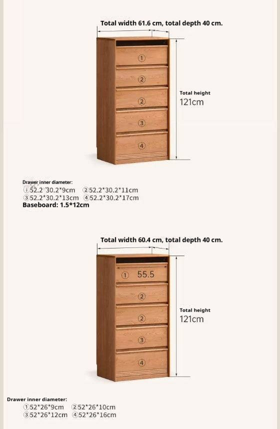Cherry Solid Wood Drawer Cabinet.