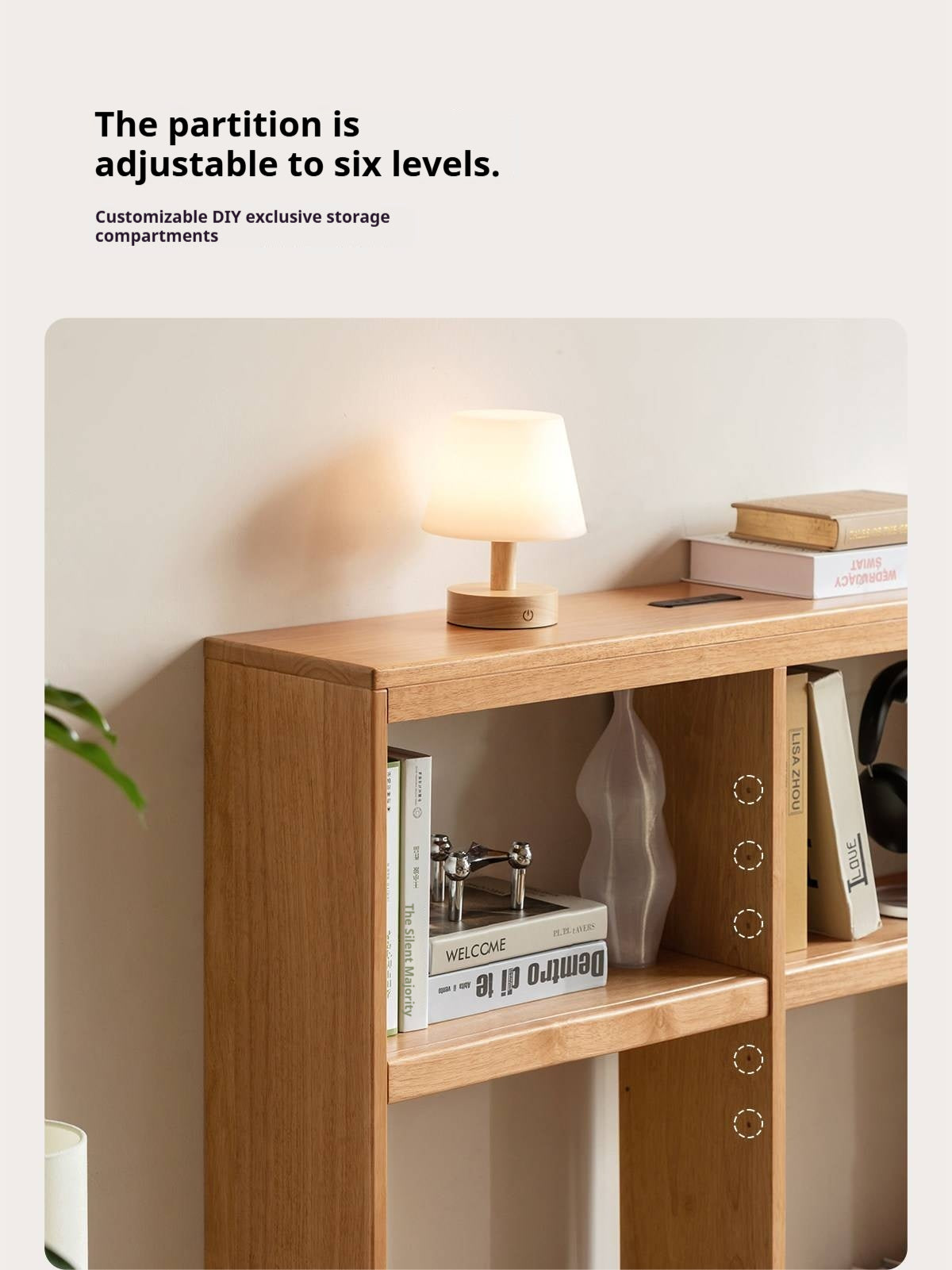 Solid RubberWood Sofa Back Console Table with Open Storage Shelves