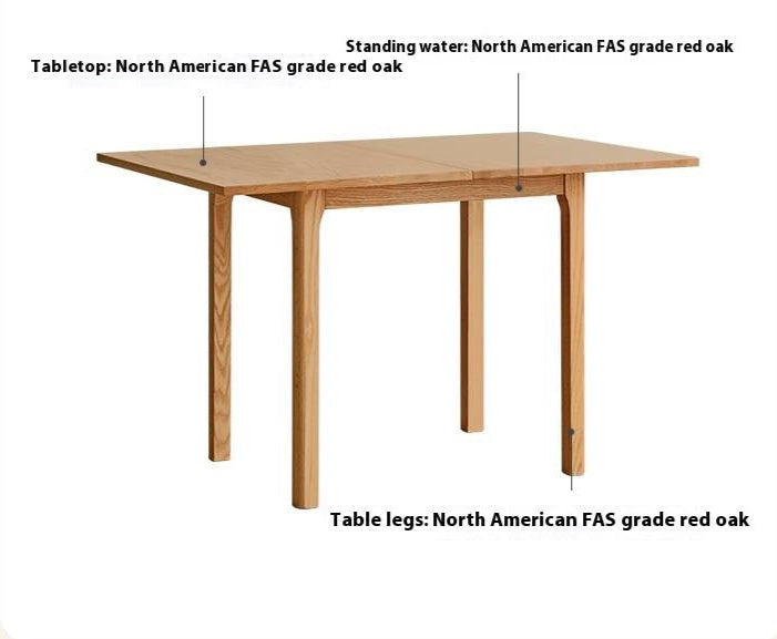 Oak Solid Wood Folding Dining Table