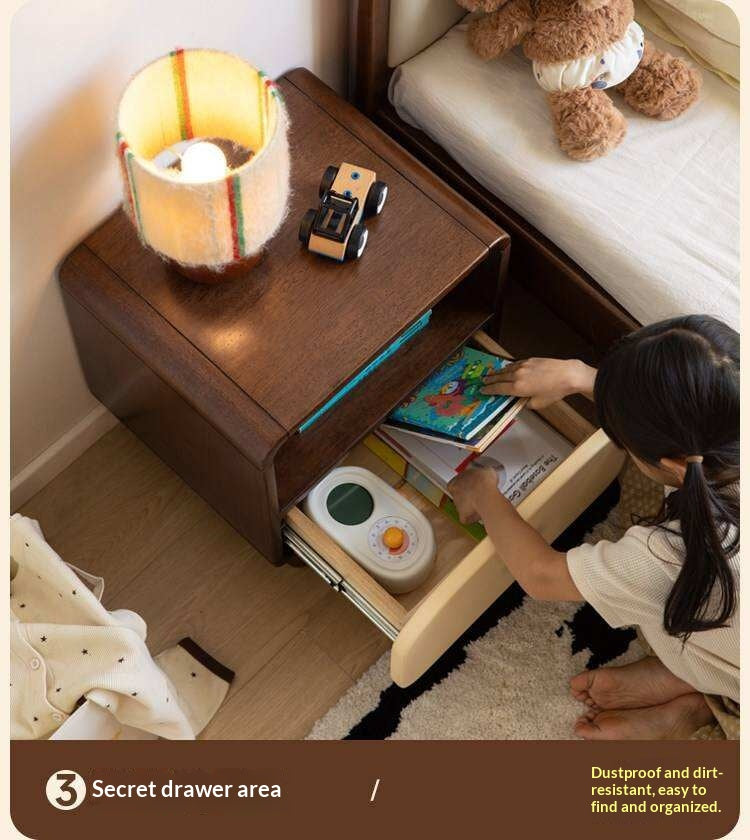 Solid Rubberwood Solid Wood Modern Children's Nightstand