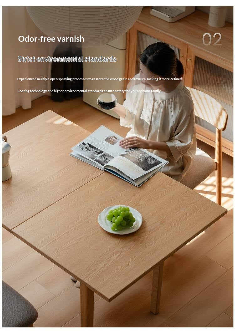 Oak Solid Wood Folding Small Dining Table