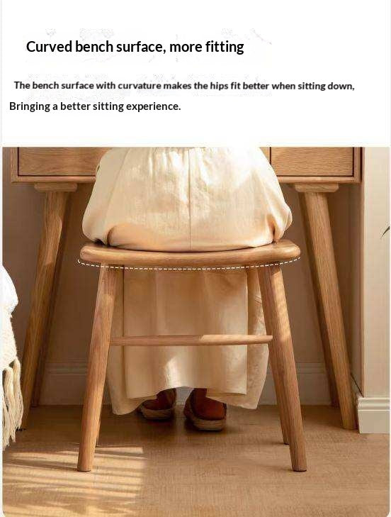 Black Walnut, Ash, White Ash, Oak, Sandalwood Solid Wood Makeup Stool