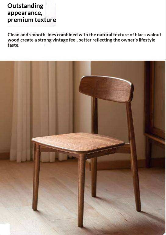 Set 4 pcs Black Walnut, White Ash, Oak, Sandalwood, Solid Rubberwood - Chair