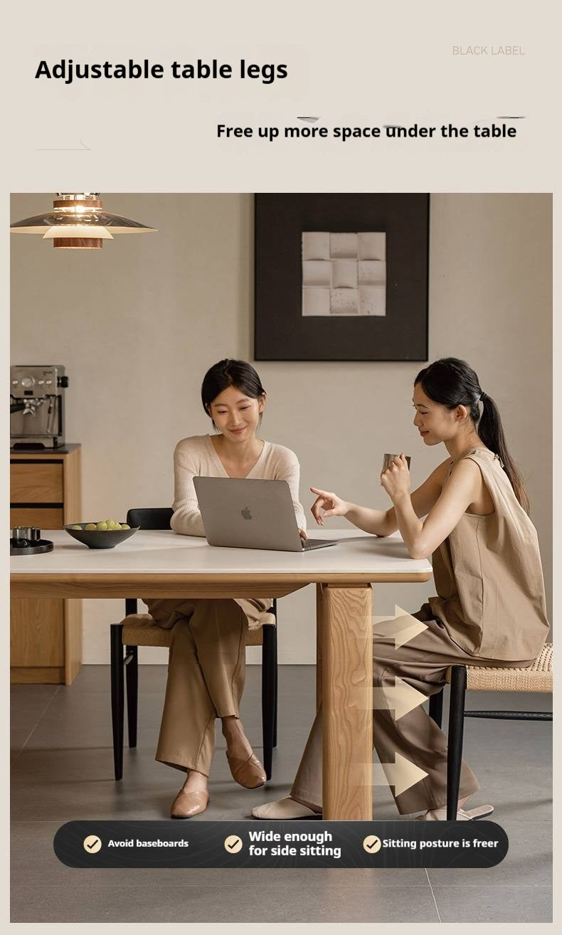 White Ash Solid Wood Restaurant Slab Dining Table