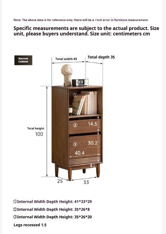 Black Walnut, Oak, Solid Longan Hardwood, Cherry, Ash Solid Wood Modern Side Cabinet