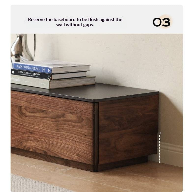 Black Walnut, Catalpa Solid Wood TV Stand Rock Slab