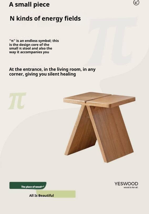Solid Rubberwood Modern Minimalist Shoe Changing Stool