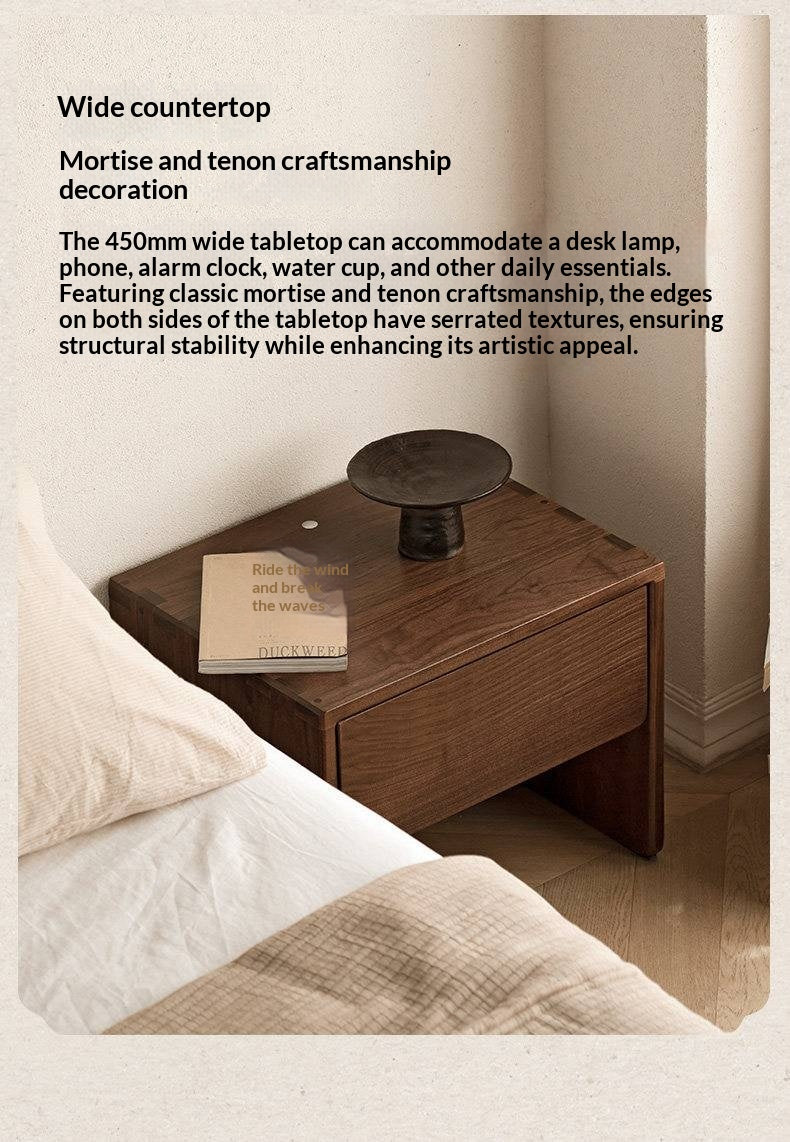 Black Walnut, Ash Solid Wood Simple Modern Nightstand