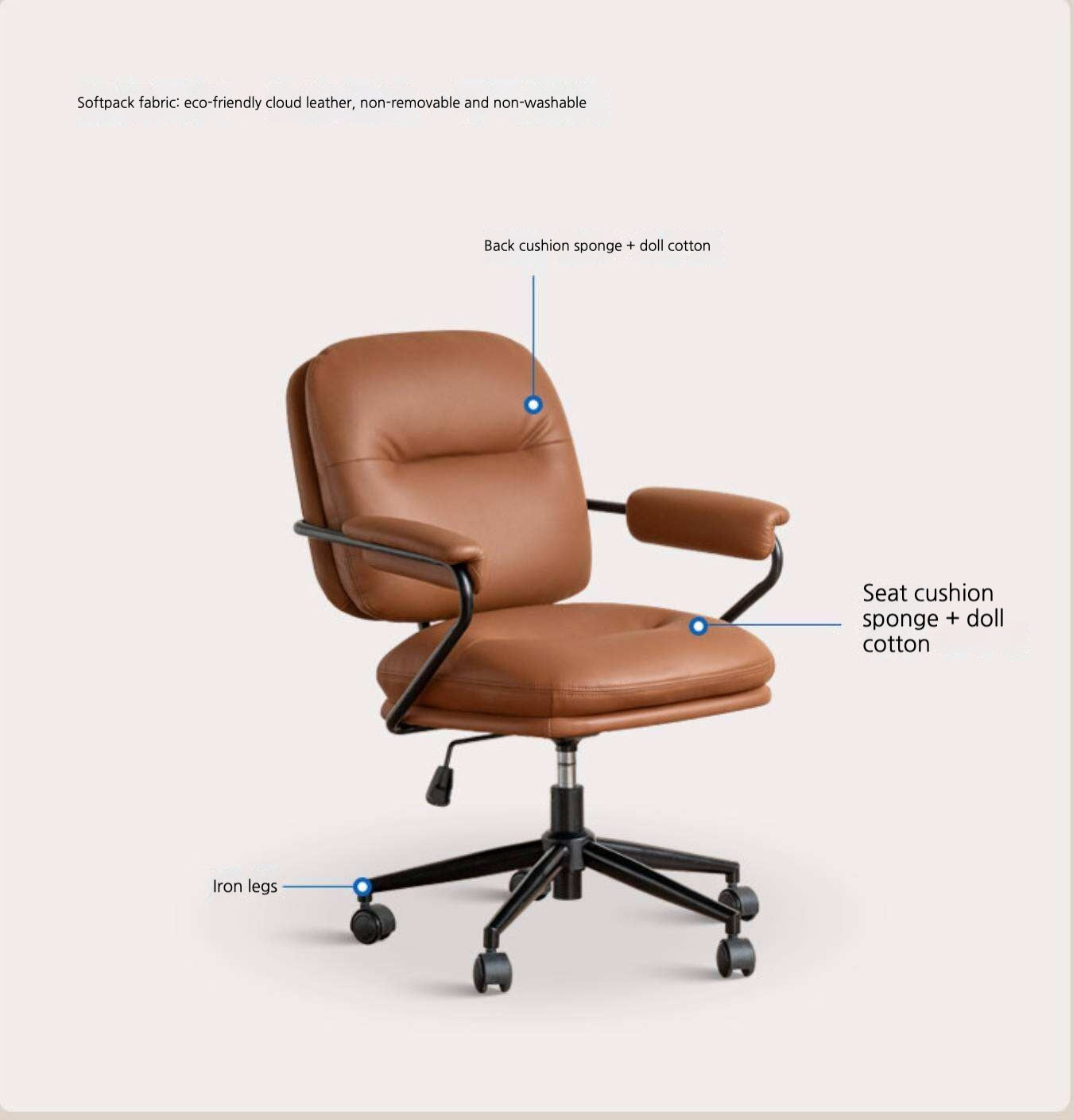 Leather Modern Liftable Armchair Office Chair
